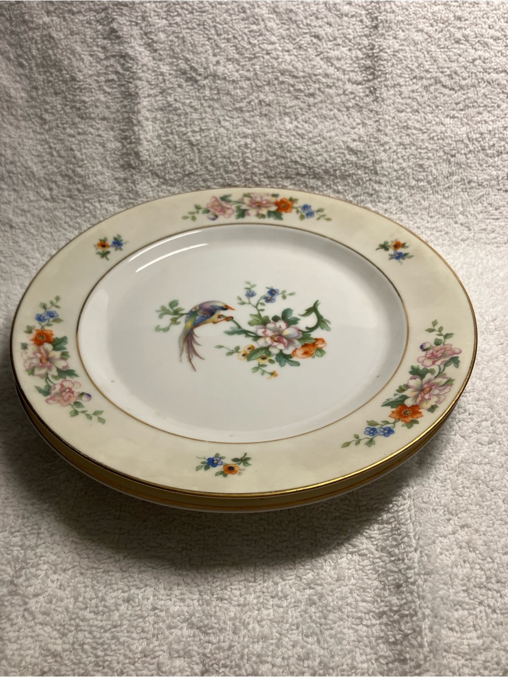 2 Heinrich & CO SONGBIRD Luncheon/ Dessert Plates 8 3/4”